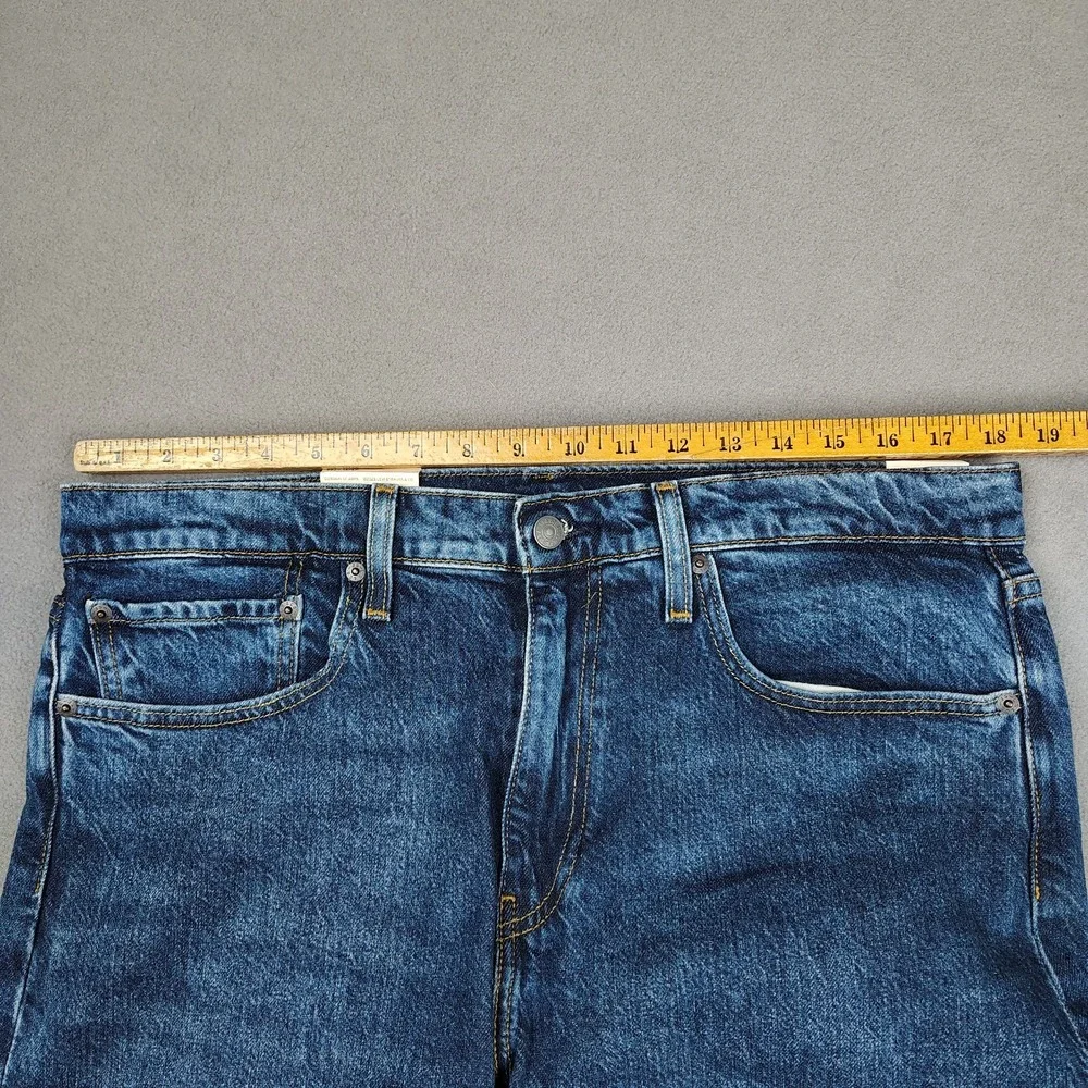 Levis Premium 502 Big E Men 36x34 Blue Dark Wash Taper Leg Stretch Classic NWT